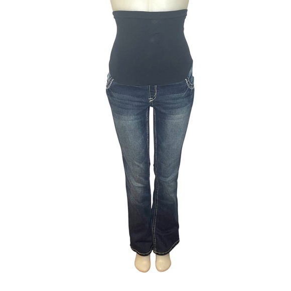 Blue Denim Maternity Jeans - Picture 1 of 13